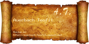 Auerbach Teofil névjegykártya